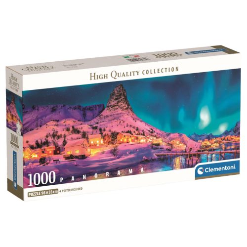 Színes téli éjszaka puzzle, 1000 darabos, panoráma kép.