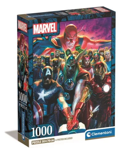 Puzzle, Marvel, Bosszúállók, poszterrel, 1000 db, 20x28 cm dob.