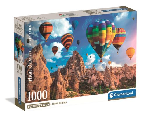 Puzzle, hőlégballonok, poszterrel, 1000 db, 28x20 cm dob.