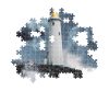 Puzzle, világítótorony a viharban, poszterrel, 1000 db, 20x28 cm dob.