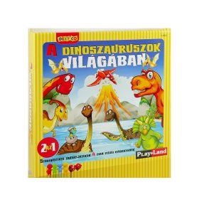   Társasjáték, A Dinoszauruszok világában, 2 játék egyben, 25x25 cm dob.