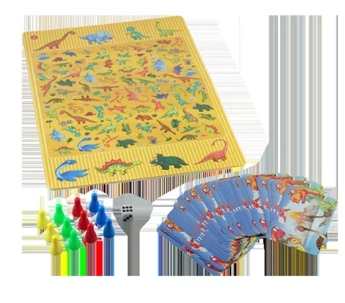 Társasjáték, A Dinoszauruszok világában, 2 játék egyben, 25x25 cm dob.