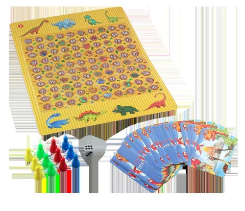 Társasjáték, A Dinoszauruszok világában, 2 játék egyben, 25x25 cm dob.