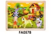 Fa puzzle, Farmos, több féle kép, 30x23 cm pvc csom