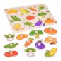 Fa ki-berakó, fafogantyús, zöldségek, 30x23 cm pvc csom.