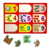 Fa szám párosító puzzle, zöldségek, 9 db, 30x21 cm pvc csom