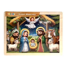 Fa puzzle, XM, Betlehem, 24 db-os, 30x21 cm pvc csom
