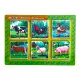 Fa farm állat párosító, puzzle kép, kép alatt kép, 6 db, 30x21 cm pvc csom