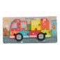 Fa puzzle vegyes mintákkal, 22x11 cm, PVC csomagolásban.