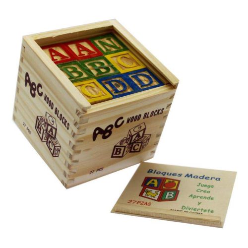 Fa ABC kocka készlet 27 db, angol betűkkel, 11x11 cm.