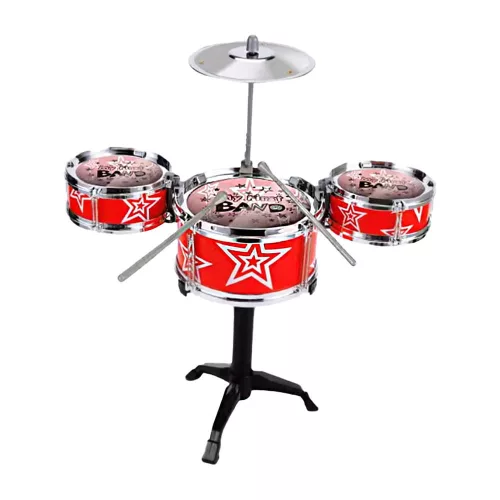 Gyerek dobkészlet cintányérral, 28x18 cm, szórakoztató játék.