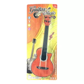   4 húros barna gitár, 41 cm, gyerekeknek szórakoztató játék.