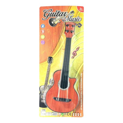 4 húros barna gitár, 41 cm, gyerekeknek szórakoztató játék.