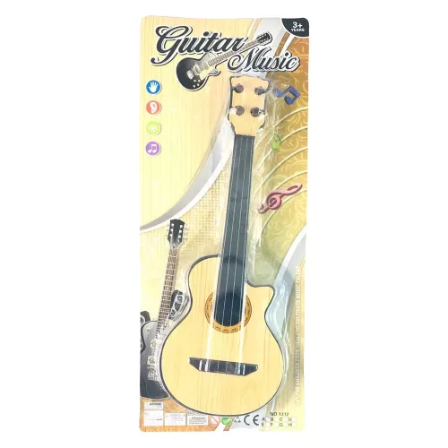 4 húros barna gitár, 41 cm, gyerekeknek szórakoztató játék.