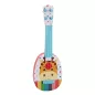   4 húros gyerek gitár, mesés dizájnnal, 15x41 cm méretben.