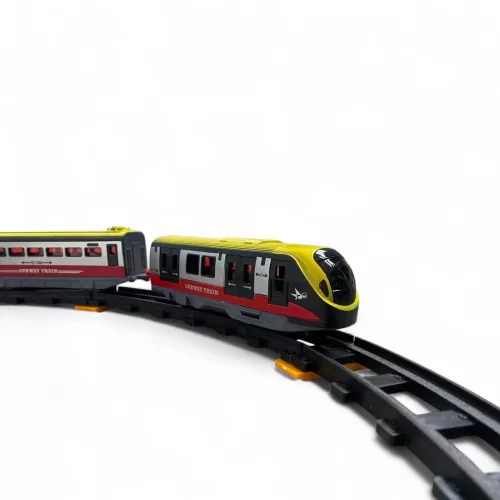 Vonat klt., el., hang+fény, pálya: 176 cm, 61x19 cm dob. (2xAA)