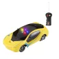   R/C autó, el., 2 csat., hang+fény, utastér vil., 2 szín, 24x11 cm dob.
