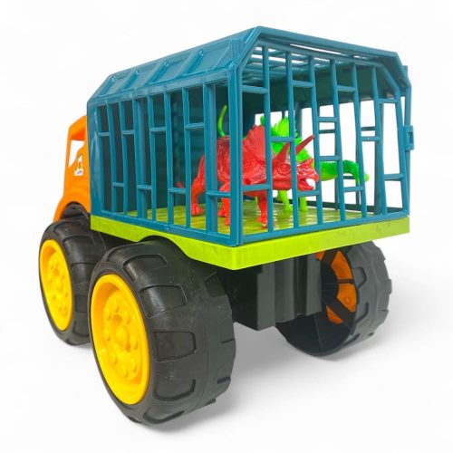 Teherautó dinoszállító 2 dinóval, szabadonfutó, 2 színben