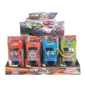   R/C fém autó, el., vil., fullfunkció, 4 szín, 18 cm, 12 db/disp.