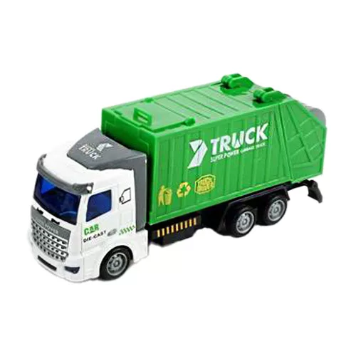 Fém teherautó: kukás, konténerszállító, tartályos játék.