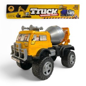 Szabadonfutó betonkeverő teherautó, 23x43 cm méretben.