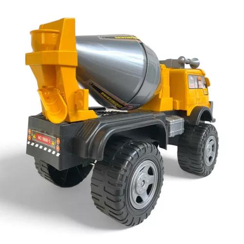 Szabadonfutó betonkeverő teherautó, 23x43 cm méretben.