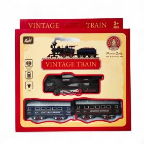 Vonat klt., el., hang+fény, 2 személykocsi, 25x22 cm dob.