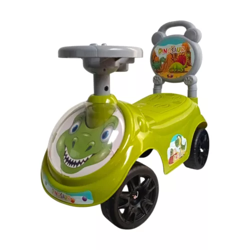 Ráülős, Gurulóka, el., zenél, Dínó forma,50x21 cm dob.