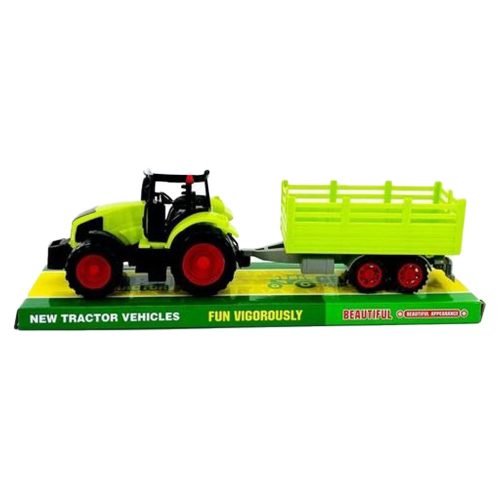 Traktor, hátul pótkocsi, lend. 38 cm, 40x13 cm plf.