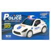 Rendőrautó, el., bolygókerekes, hang-utastér vil., 15x9 cm dob.