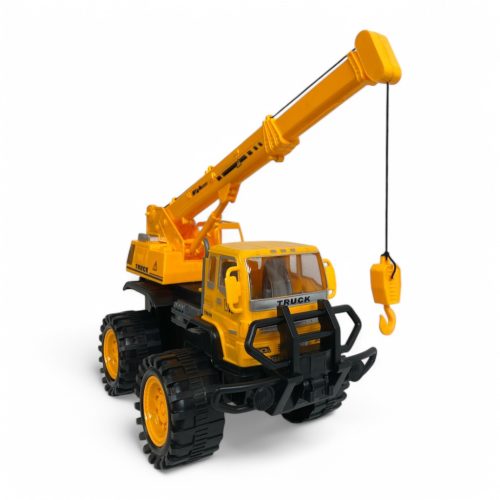 Teherautó munkagépes lendkerekes játék, 30x23 cm méretben.