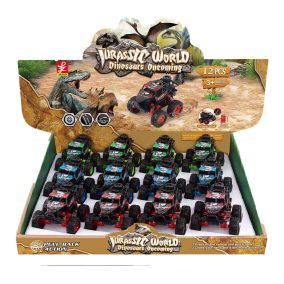   Autó, hátrahúzós, 4x4, big foot, hegyen-völgyön, szöcske, 9x6 cm, 12/disp.