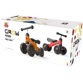   Ráülős, Gurulóka, elöl-hátul dupla kerék, tricikli, 2 szín, 44x20 cm dob.