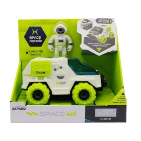   Űrhajós készlet: lendkerekes holdjáró és figura, 21x18 cm.