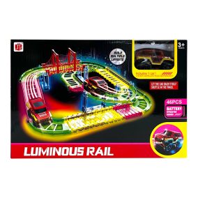   Autópálya összeépítős klt., el., sötétben vil., + 1 autó, 34x23 cm dob.