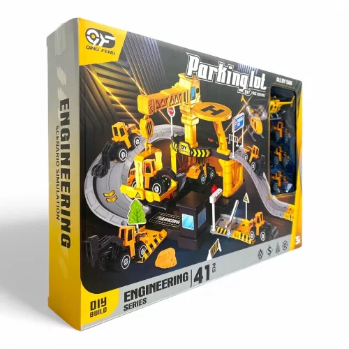 Garázs parkoló készlet 3 db fém szabadonfutó munkagéppel