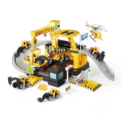 Garázs parkoló készlet 3 db fém szabadonfutó munkagéppel