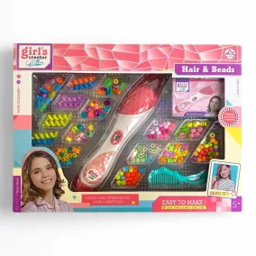   Hajdekoráló készlet gyöngyökkel és fonó eszközzel, 38x28 cm.