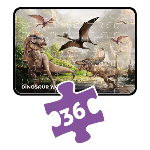Dinós 4 az 1-ben puzzle készlet: 24-60 db-os képek