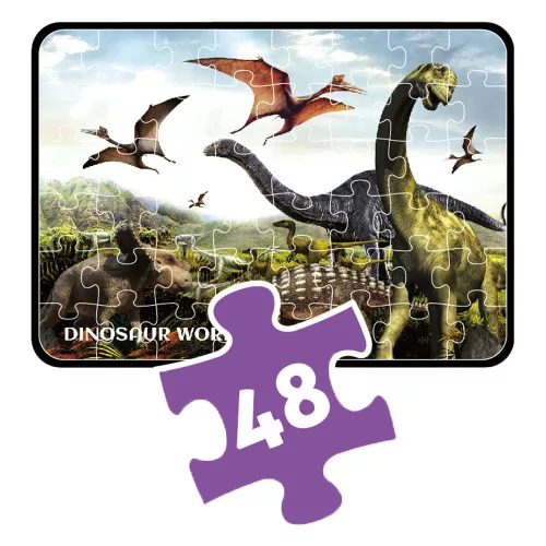Dinós 4 az 1-ben puzzle készlet: 24-60 db-os képek