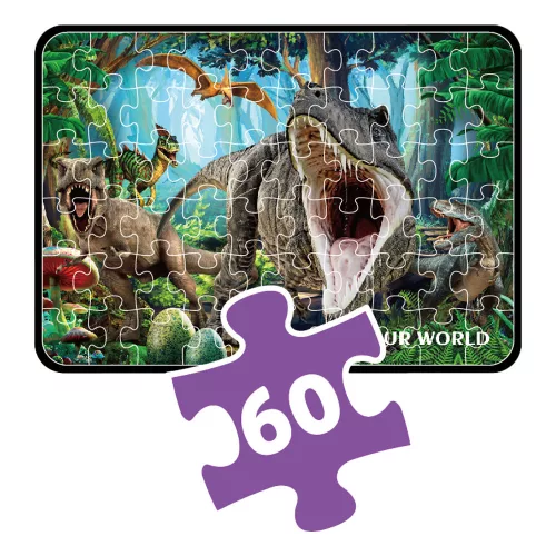Dinós 4 az 1-ben puzzle készlet: 24-60 db-os képek