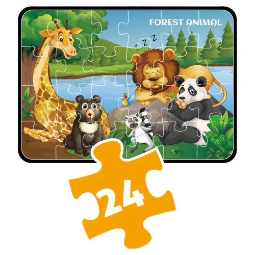 Vadállatos 4 az 1-ben puzzle készlet, 24-60 darabos képek.