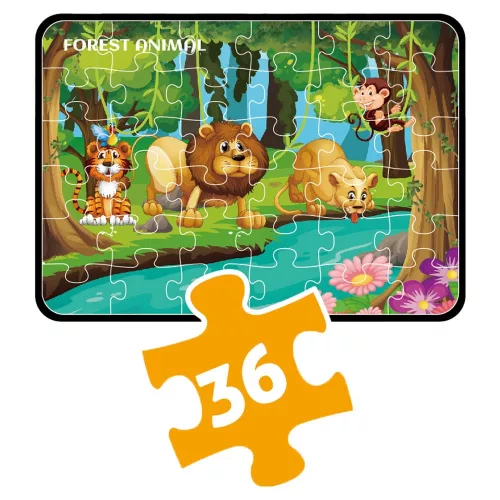 Vadállatos 4 az 1-ben puzzle készlet, 24-60 darabos képek.