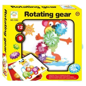   Fogaskerekes képkirakó készlet, 12 kép, 31x30 cm méretben.