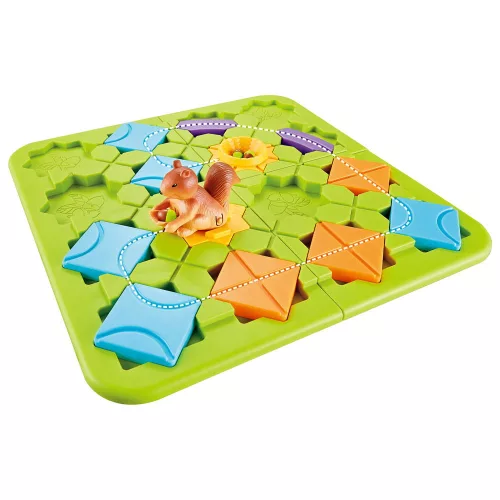 Puzzle pálya építő készlet, mókus hátrahúzós, 30x26 cm