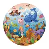 Puzzle tengeri állatokkal, 128 db-os, kör alakú, 23x20 cm