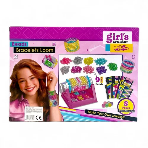 Gyöngykarkötő készítő készlet gyermekeknek, kreatív játék.