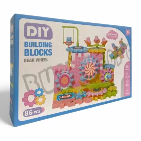   Fogaskerekes építőkészlet, 86 db, kreatív játék gyerekeknek.