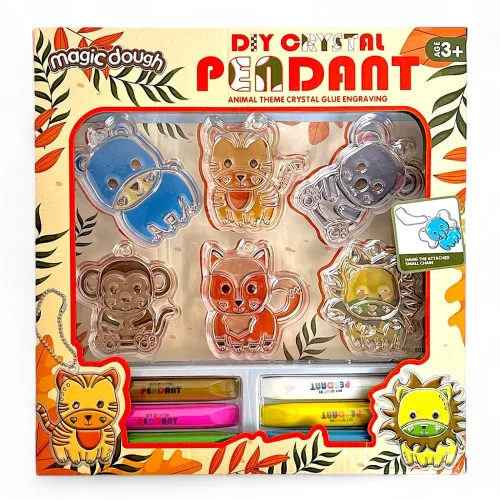 Vadállatos ablak dekoráció készlet, 6 figura, 4 filctollal.