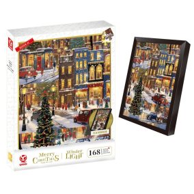 Puzzle, XM, karácsonyi, 168 db, 3 féle, 18x24 cm dob.